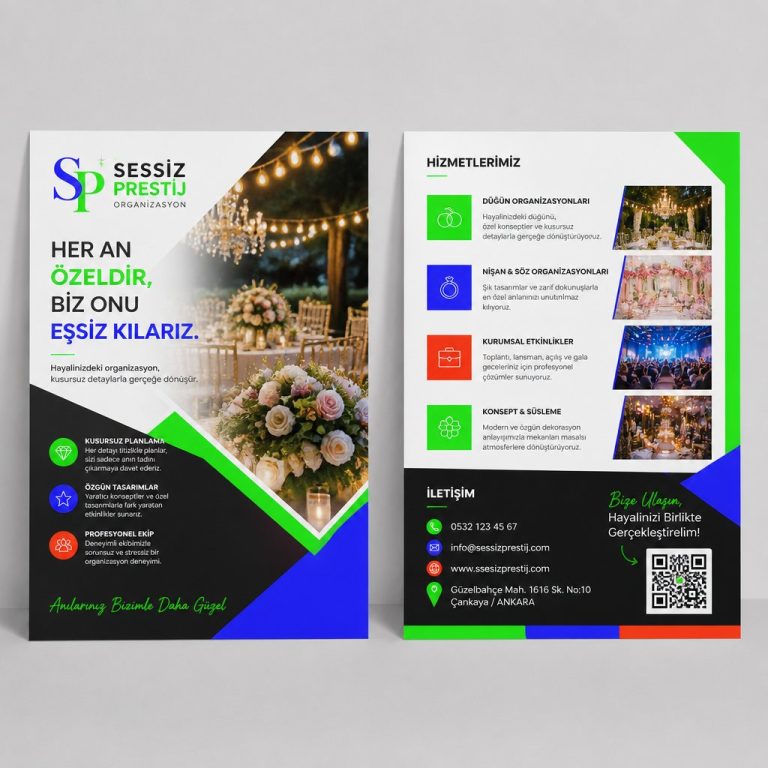 Organizasyon Firması Sessiz Prestij Firmaya Özel Broşür Tasarımı Organizasyon Firması Sessiz Prestij Firmaya Özel Broşür Tasarımı