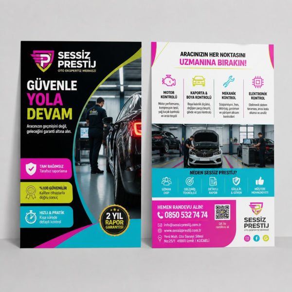 Oto Ekspertiz Merkezi Sessiz Prestij Firmaya Özel Broşür Tasarımı
