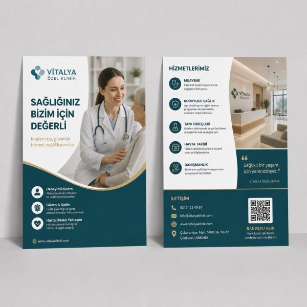 öZel Klinik Editoryal Vitrin Firmaya Özel Broşür Tasarımı