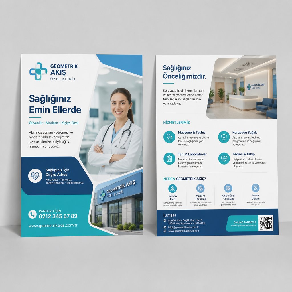 öZel Klinik Geometrik Akış Firmaya Özel Broşür Tasarımı 1 öZel Klinik Geometrik Akış Firmaya Özel Broşür Tasarımı