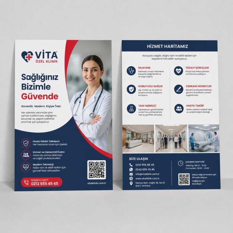 öZel Klinik Hizmet Haritası Firmaya Özel Broşür Tasarımı öZel Klinik Hizmet Haritası Firmaya Özel Broşür Tasarımı