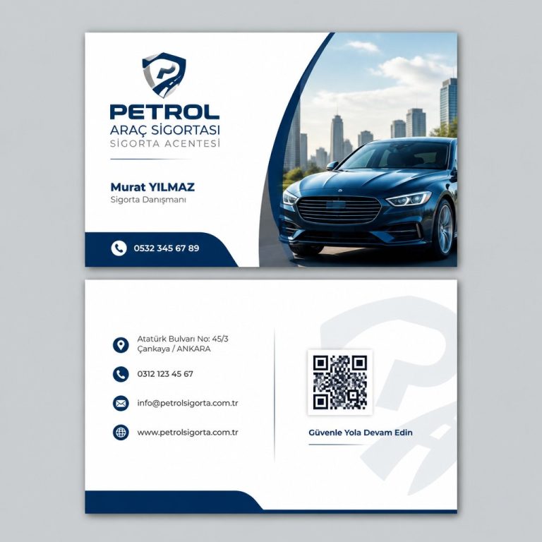 Petrol Araç Sigortası Sigorta Acentesi Kartvizit Tasarımı Petrol Araç Sigortası Sigorta Acentesi Kartvizit Tasarımı