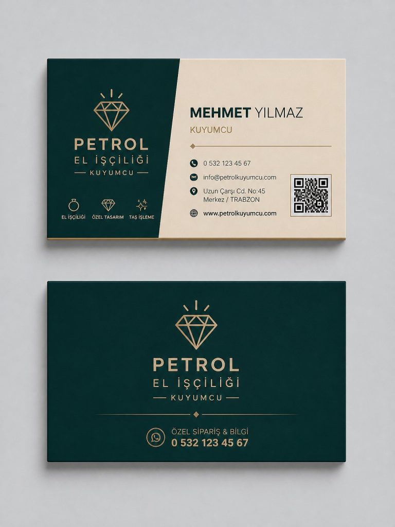 Petrol El İşçiliği Kuyumcu Kartvizit Tasarımı