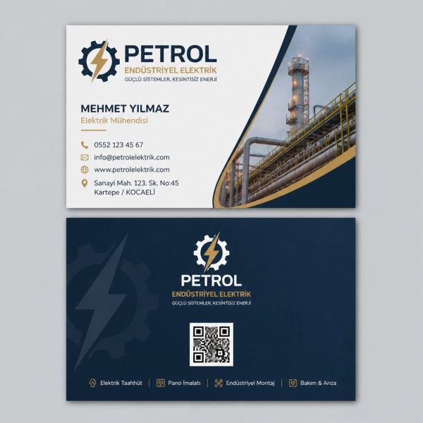 Petrol Endüstriyel Elektrik Elektrikçi Kartvizit Tasarımı