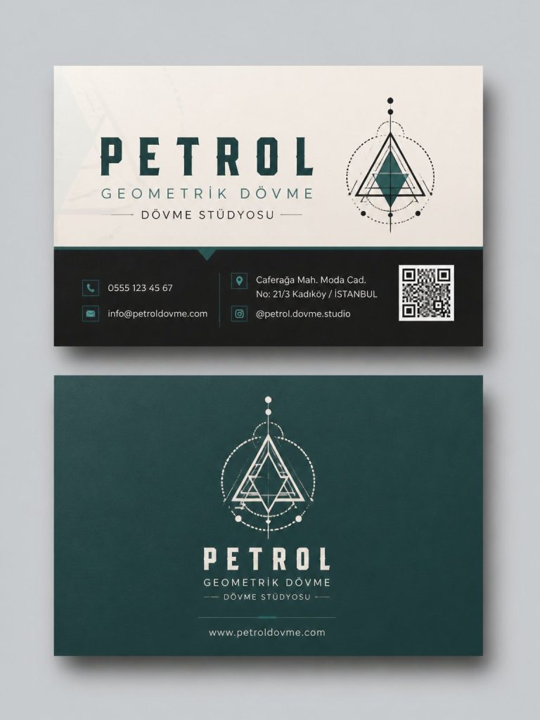 Petrol Geometrik Dövme Dövme Stüdyosu Kartvizit Tasarımı Petrol Geometrik Dövme Dövme Stüdyosu Kartvizit Tasarımı