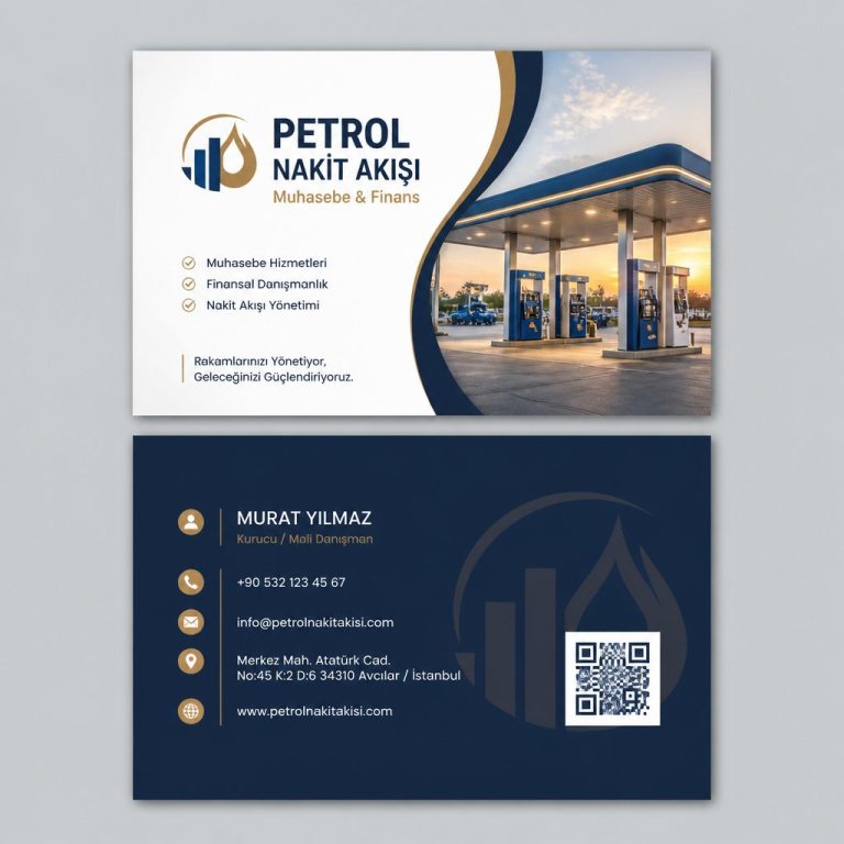 Petrol Nakit Akışı Muhasebe Finans Kartvizit Tasarımı