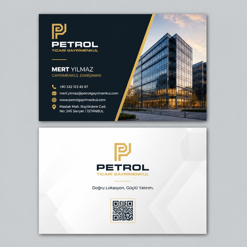 Petrol Ticari Gayrimenkul Emlak Danışmanı Kartvizit Tasarımı 1 Petrol Ticari Gayrimenkul Emlak Danışmanı Kartvizit Tasarımı