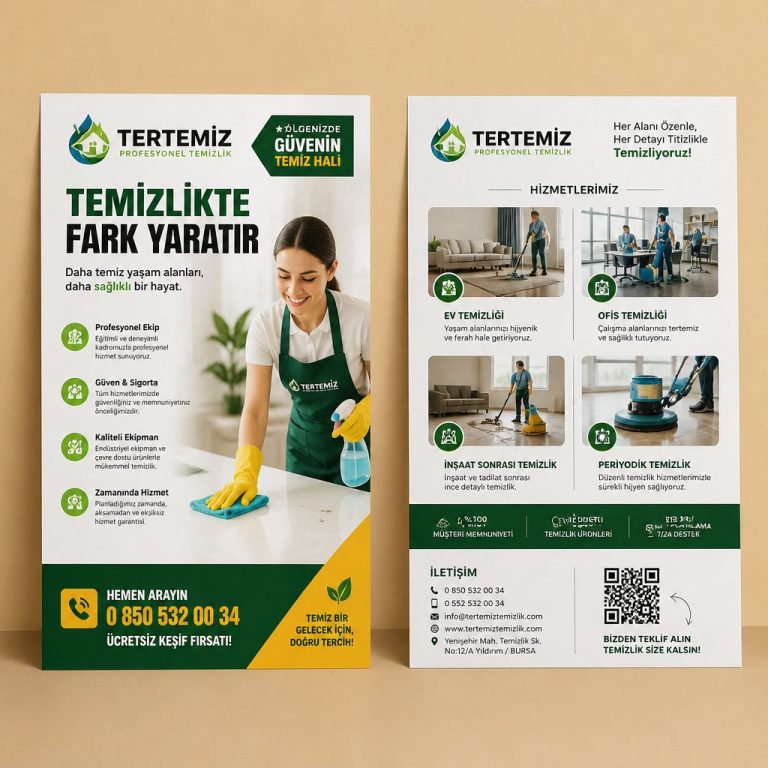 Profesyonel Temizlik Firması Bölgesel Güven Firmaya Özel Broşür Tasarımı Profesyonel Temizlik Firması Bölgesel Güven Firmaya Özel Broşür Tasarımı