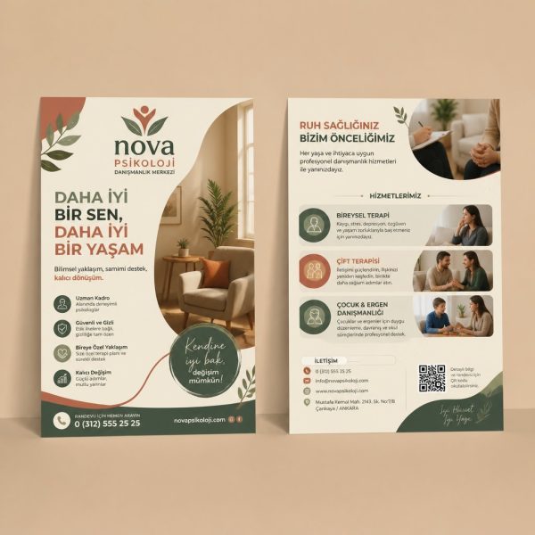 Psikolojik DanışManlıK Merkezi Hizmet Haritası Firmaya Özel Broşür Tasarımı