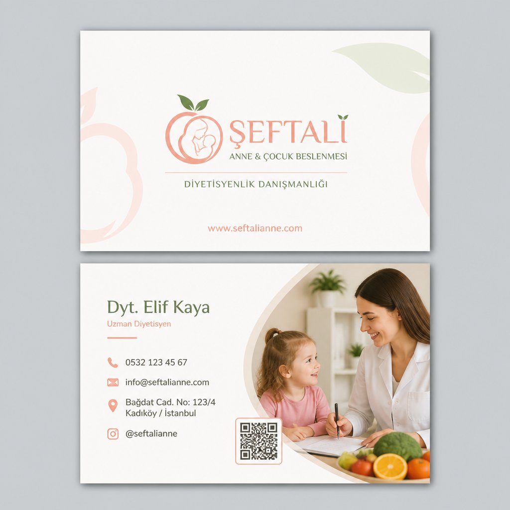 Şeftali Anne Çocuk Beslenmesi Diyetisyen Kartvizit Tasarımı 1 Şeftali Anne Çocuk Beslenmesi Diyetisyen Kartvizit Tasarımı