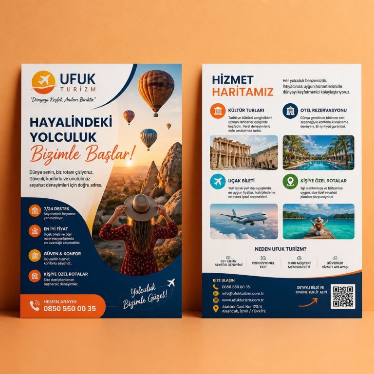 Seyahat Acentesi Hizmet Haritası Firmaya Özel Broşür Tasarımı Seyahat Acentesi Hizmet Haritası Firmaya Özel Broşür Tasarımı
