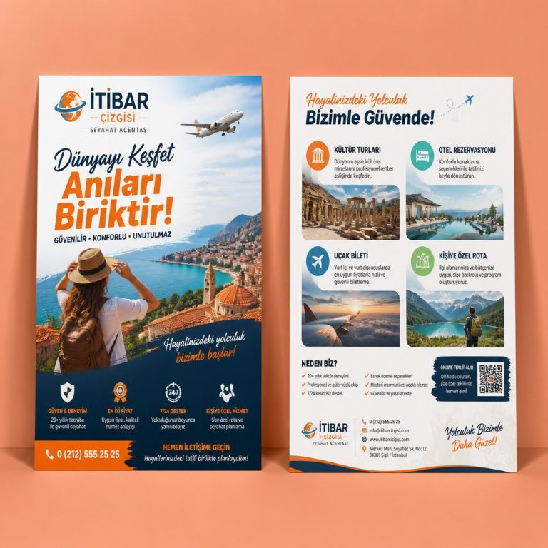 Seyahat Acentesi İtibar Çizgisi Firmaya Özel Broşür Tasarımı Seyahat Acentesi İtibar Çizgisi Firmaya Özel Broşür Tasarımı