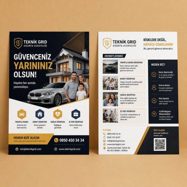 Sigorta Acentesi Teknik Grid Firmaya Özel Broşür Tasarımı