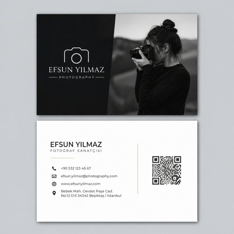 Siyah Beyaz Editorial Fotoğrafçı Kartvizit Tasarımı Siyah Beyaz Editorial Fotoğrafçı Kartvizit Tasarımı