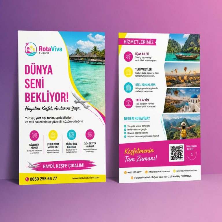 Siyah Beyaz Premium Travel Turizm Seyahat Acentesi Kartvizit Tasarımı