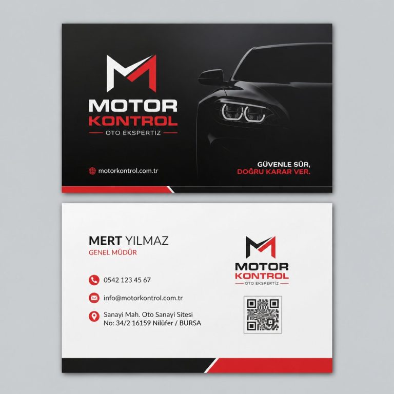Siyah Kırmızı Motor Kontrol Oto Ekspertiz Kartvizit Tasarımı Siyah Kırmızı Motor Kontrol Oto Ekspertiz Kartvizit Tasarımı