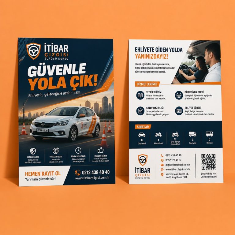 SüRüCü Kursu İtibar Çizgisi Firmaya Özel Broşür Tasarımı SüRüCü Kursu İtibar Çizgisi Firmaya Özel Broşür Tasarımı