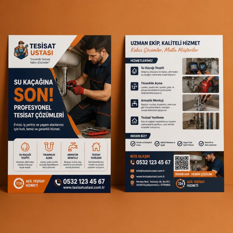 Tesisat Ustası Gerçek Mekân Hikâyesi Firmaya Özel Broşür Tasarımı