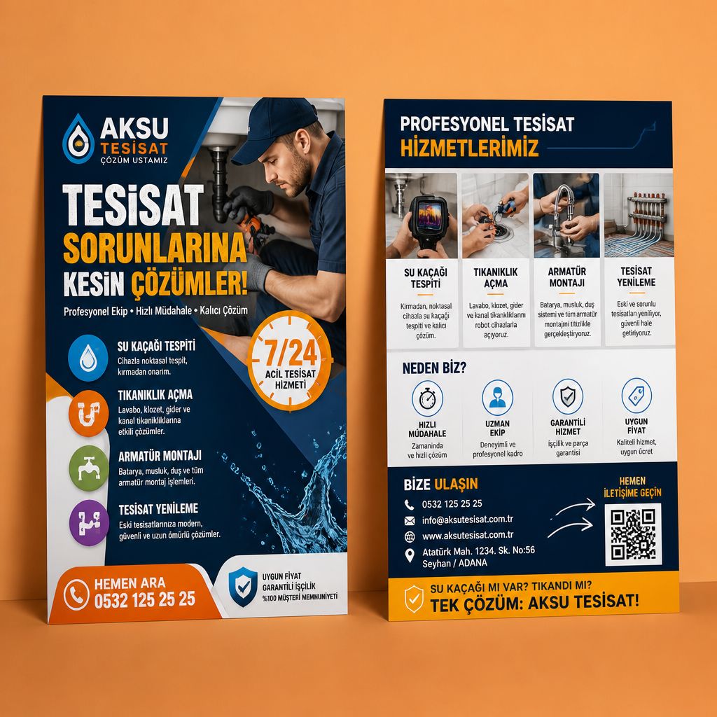 Tesisat Ustası Hizmet Haritası Firmaya Özel Broşür Tasarımı 1 Tesisat Ustası Hizmet Haritası Firmaya Özel Broşür Tasarımı