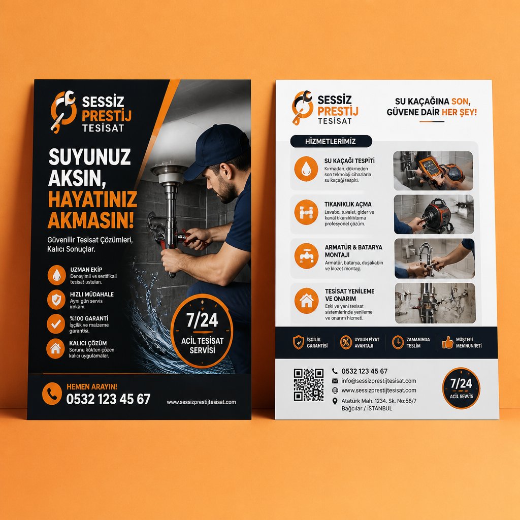 Tesisat Ustası Sessiz Prestij Firmaya Özel Broşür Tasarımı 1 Tesisat Ustası Sessiz Prestij Firmaya Özel Broşür Tasarımı