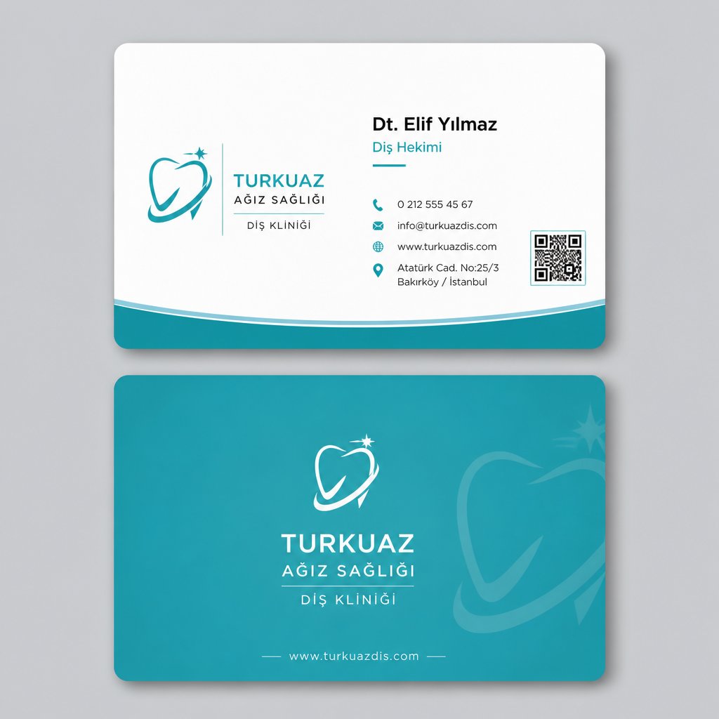 Turkuaz Ağız Sağlığı Diş Hekimi Kartvizit Tasarımı 1 Turkuaz Ağız Sağlığı Diş Hekimi Kartvizit Tasarımı