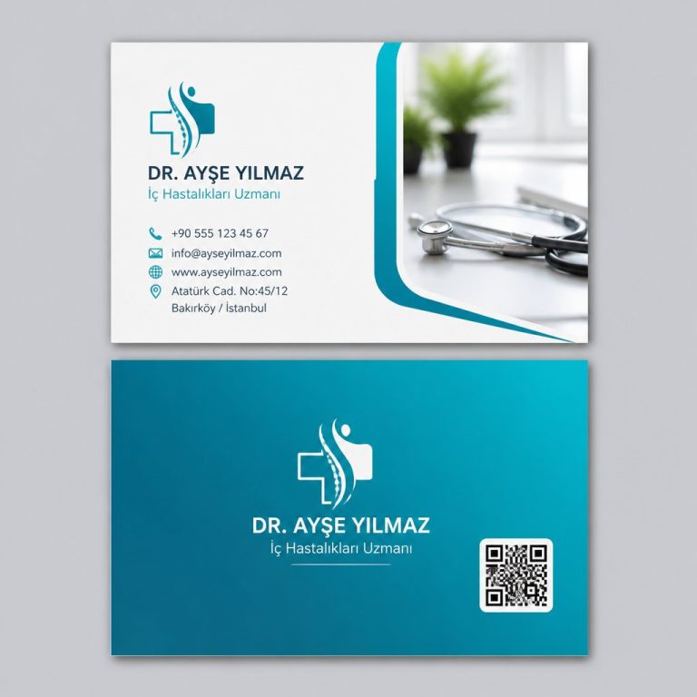Turkuaz Modern Muayene Doktor Klinik Kartvizit Tasarımı Turkuaz Modern Muayene Doktor Klinik Kartvizit Tasarımı
