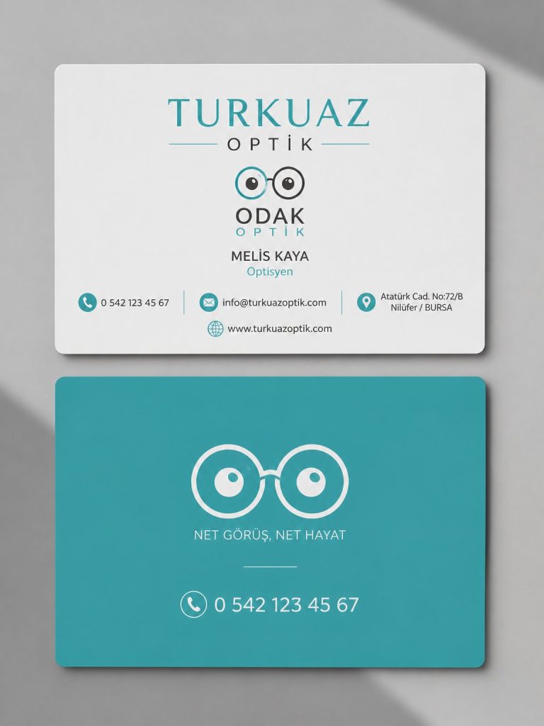 Turkuaz Optik Odak Optik Optisyen Kartvizit Tasarımı Turkuaz Optik Odak Optik Optisyen Kartvizit Tasarımı