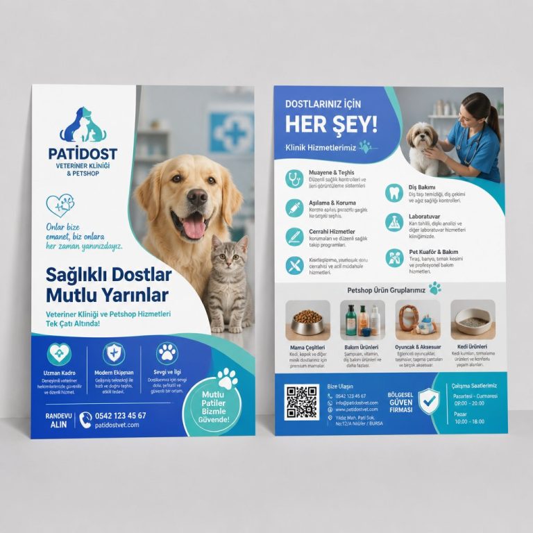 Veteriner Kliniğİ Ve Petshop Bölgesel Güven Firmaya Özel Broşür Tasarımı Veteriner Kliniğİ Ve Petshop Bölgesel Güven Firmaya Özel Broşür Tasarımı