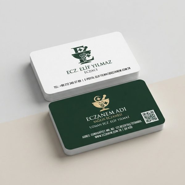 Yeşil Modern Eczane Eczane Kartvizit Tasarımı